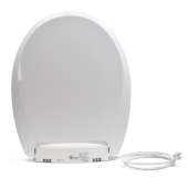 Bemis H900NL (White) Radiance series Luxury Round Heated Toilet Seat w/ Soft Close & Night Light, Plastic Bemis